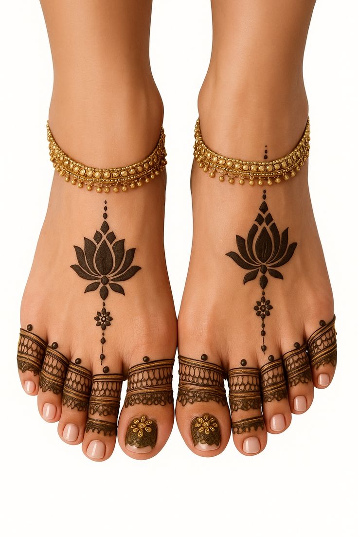 Feet Henna up to Ankle length (1 pair)